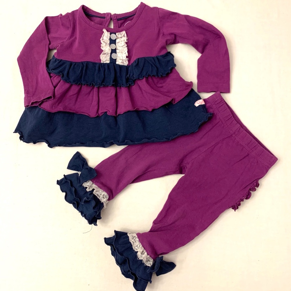Ruffle Butt Purple/Navy Outfit